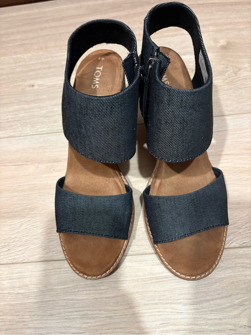 Toms Black Denim Heels
